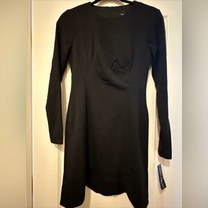 Donna Morgan black long sleeve dress with detailed bust area